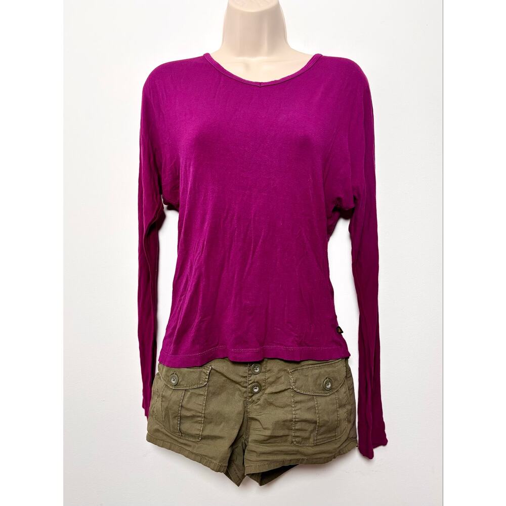 Cop Copine Magenta Long Sleeve Seamed Top